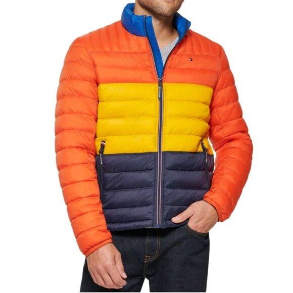 NWT Tommy Hilfiger Packable Nylon Lightweight Colourful Puffer Jacket XXL